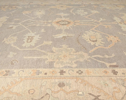 9x12 Zeigler Muted Brown Afghan Hand Knotted Wool Area Rug